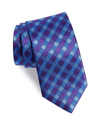 David Donahue Grid Silk X Long Tie