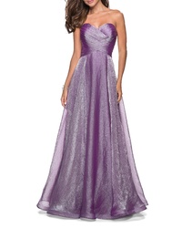 Violet Chiffon Evening Dress