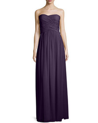 Donna Morgan Strapless Ruched Chiffon Gown