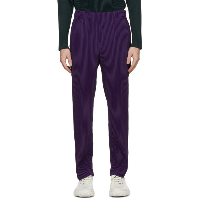 Homme Plissé Issey Miyake Purple Tailored Pleats 2 Trousers, $310