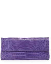 Nancy Gonzalez Gotham Crocodile Clutch Bag Purple Matte
