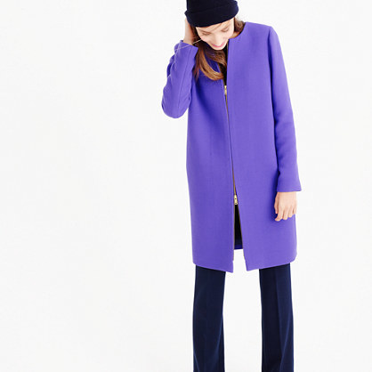 J crew deals collarless coat