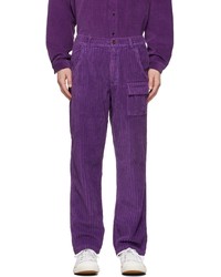 ERL Purple Corduroy Wide Leg Trousers