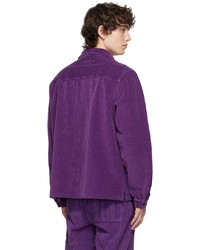 ERL Purple Corduroy Logo Shirt