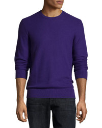 Michael Kors Michl Kors Pique Stitched Crewneck Sweater Purple