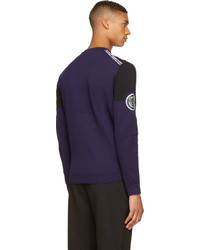 Kenzo Purple Black Logo Crest Sweater