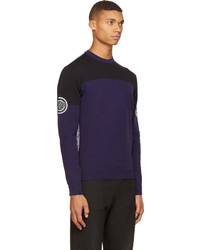 Kenzo Purple Black Logo Crest Sweater