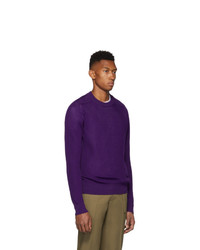 AMI Alexandre Mattiussi Purple Fisherman Rib Sweater