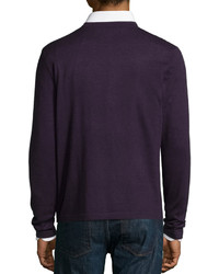 Neiman Marcus Superfine Cashmere Crewneck Sweater Dark Purple