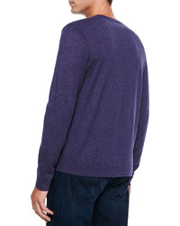 Neiman Marcus Superfine Cashmere Crewneck Sweater Violet