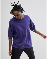 ASOS DESIGN Oversized Ringer T Shirt In Purple