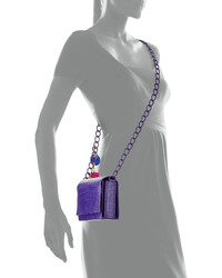 Nancy Gonzalez Gio Crocodile Charm Crossbody Bag Purple