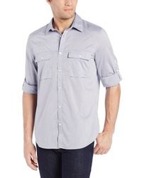 Calvin Klein Solid Chambray Button Front Shirt