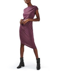 Topshop Asymmetric Slinky Drape Dress