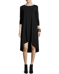 Eileen Fisher High Low Long Sleeve A Line Dress Petite