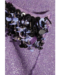 Sibling Party Girl Embellished Metallic Wool Cardigan Purple