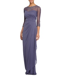 Alex Evenings Embellished A Line Gown