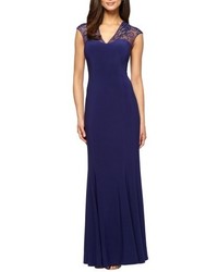 Alex Evenings Embellished Illusion Gown