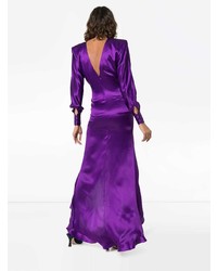 Alessandra Rich Diamond Embellished Silk Dress