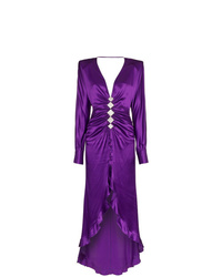 Alessandra Rich Diamond Embellished Silk Dress
