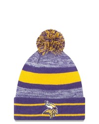 New Era Purple Minnesota Vikings Team Logo Cuffed Knit Hat With Pom At Nordstrom