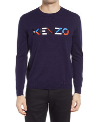 Violet Embroidered Crew-neck Sweater
