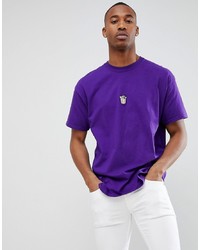 Violet Embroidered Crew-neck T-shirt