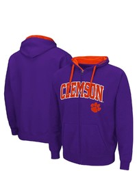 Colosseum Purple Clemson Tigers Arch Logo 20 Full Zip Hoodie At Nordstrom