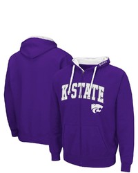 Colosseum Purple Kansas State Wildcats Arch Logo 20 Full Zip Hoodie