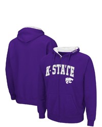 Colosseum Purple Kansas State Wildcats Arch Logo 30 Full Zip Hoodie