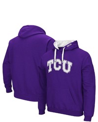 Colosseum Purple Tcu Horned Frogs Arch Logo 20 Pullover Hoodie