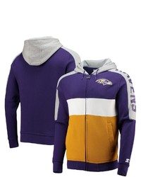STARTE R Purplegold Baltimore Ravens Playoffs Color Block Full Zip Hoodie