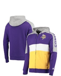 STARTE R Purplegold Minnesota Vikings Playoffs Color Block Full Zip Hoodie