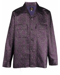 Violet Embroidered Long Sleeve Shirt