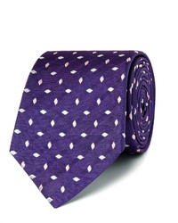 Violet Embroidered Silk Tie