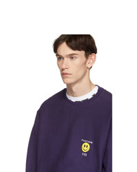 Vier Purple Facetasm Edition Smiley Patch Sweatshirt