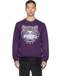 Kenzo Purple Tiger Embroidered Sweatshirt