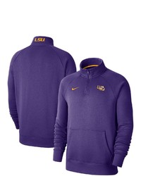 Nike Purple Lsu Tigers Club Fleece Quarter Zip Raglan Jacket