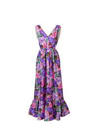 MSGM Floral Print Long Length Dress