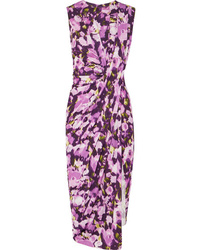 Jason Wu Collection Asymmetric Floral Print Stretch Jersey Dress