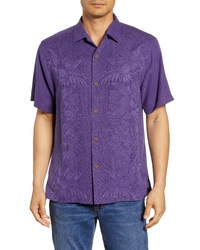 Violet Floral Short Sleeve Shirt