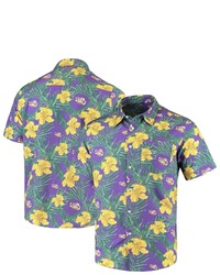FOCO Purple Lsu Tigers Floral Button Up Shirt At Nordstrom