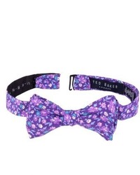 Violet Floral Silk Bow-tie