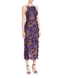 Violet Floral Silk Dress