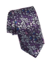Canali Floral Silk Tie In Black At Nordstrom