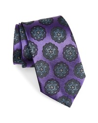 Ermenegildo Zegna Medallion Silk Tie In Purple At Nordstrom