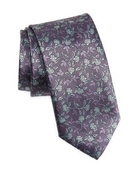 Canali X Long Floral Silk Tie