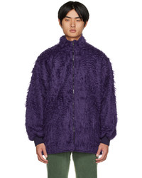 Violet Fur Bomber Jacket