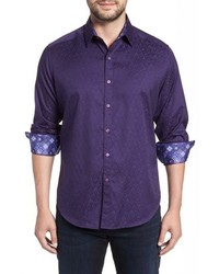 Violet Geometric Long Sleeve Shirt
