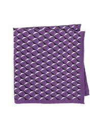 Violet Geometric Silk Pocket Square